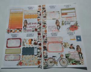 Fall Theme Weekly Planner Layout for October 2 - 8, 2017