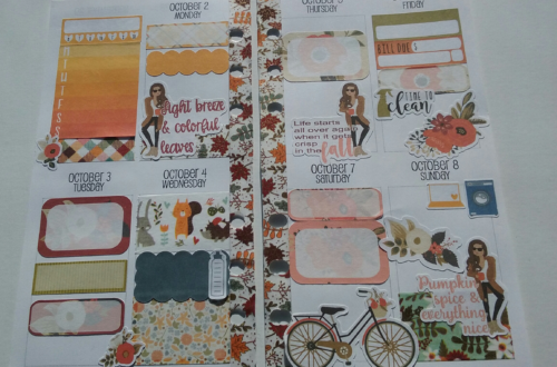 Fall Theme Weekly Planner Layout for October 2 - 8, 2017
