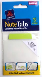 Index Tabs for Main Sections