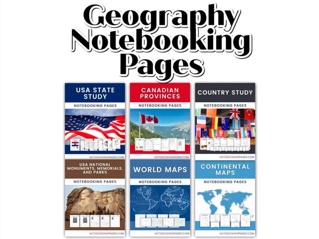 Geography Notebooking Pages from NotebookingPages.com