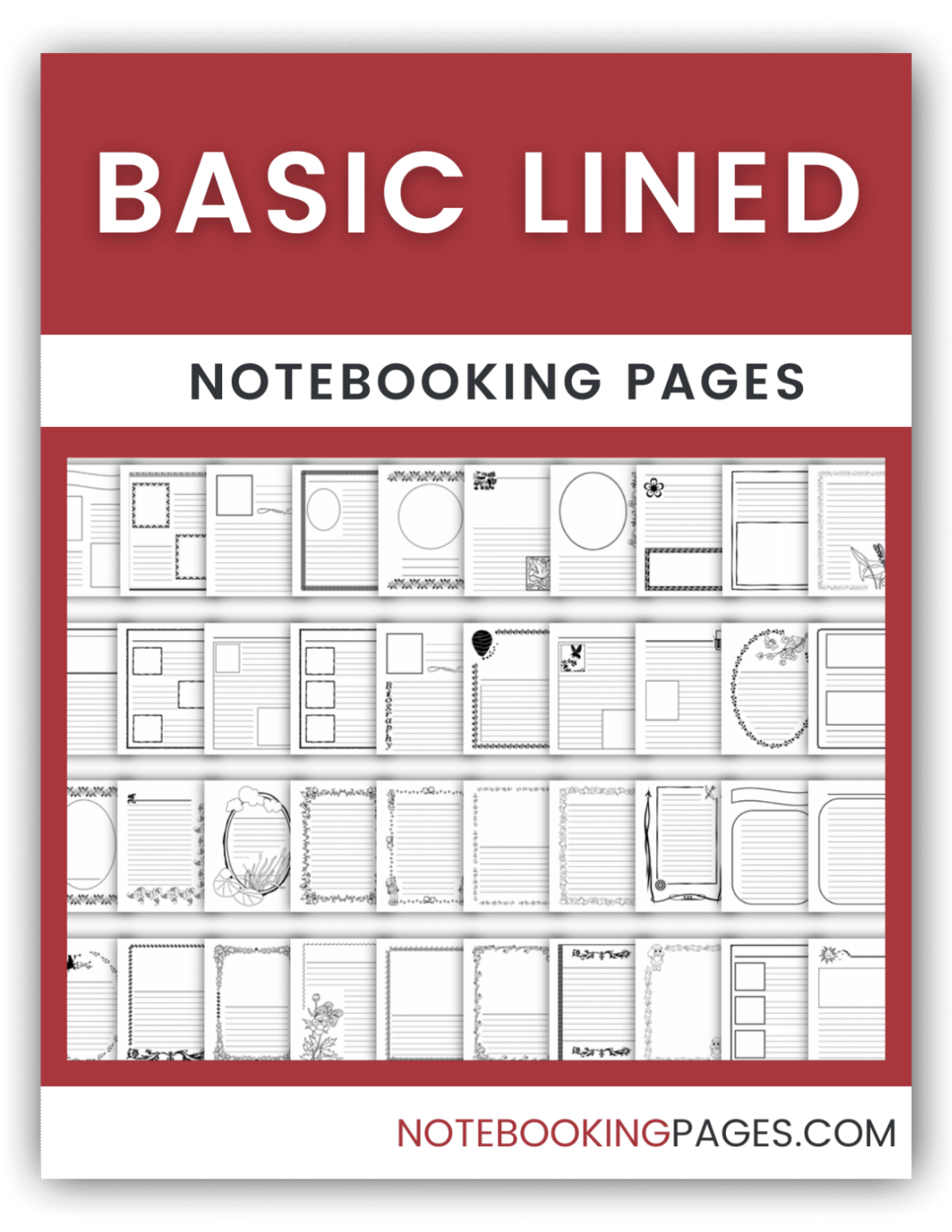 Basic Lined Notebooking Pages
