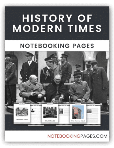 History of Modern Times Notebooking Pages from NotebookingPages.com