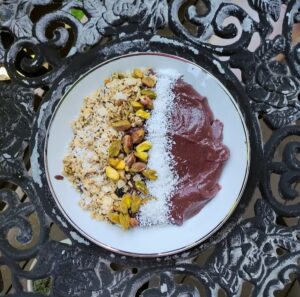 Acai Chocolate Purple Sweet Potato Smoothie Bowl