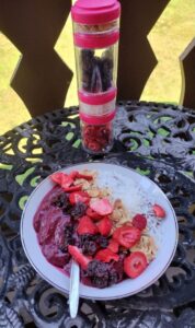 Berry Beet Smoothie Bowl for Lunch & Toppings for Dinner