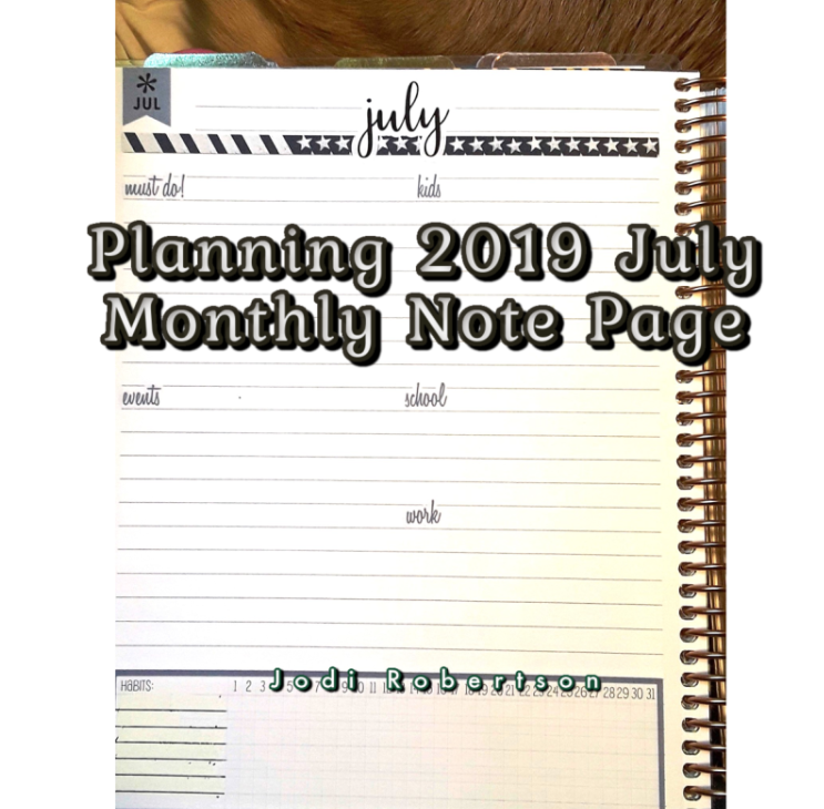 Erin Condren Life Planner Monthly To Do List July 2019