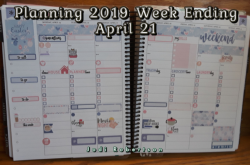 Planning 2019 Week Ending April 21