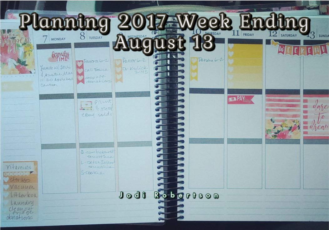 Planning 2017 Week Ending August 13