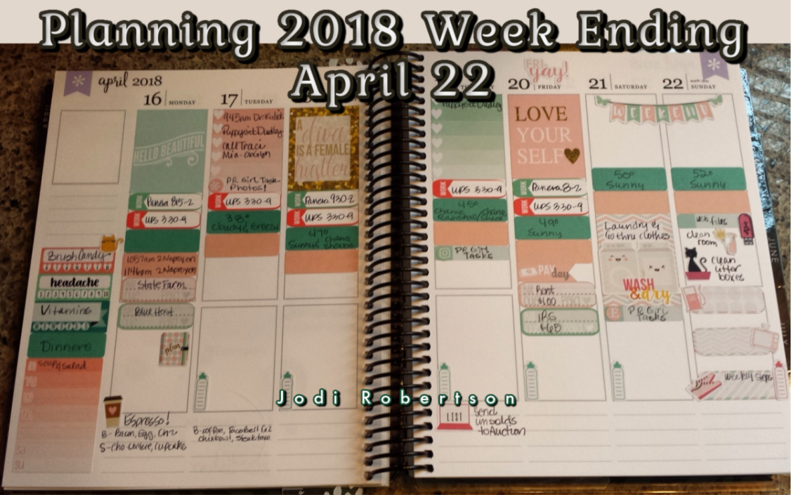 Planning 2018 Week Ending April 22