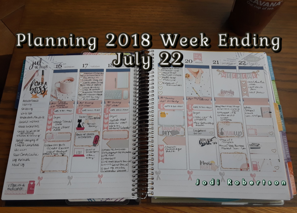 Planning 2018 Week Ending July 22