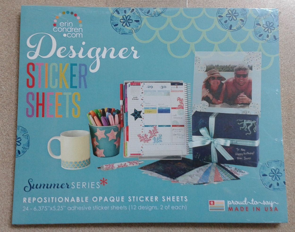 Erin Condren Designer Sticker Sheets Summer Series