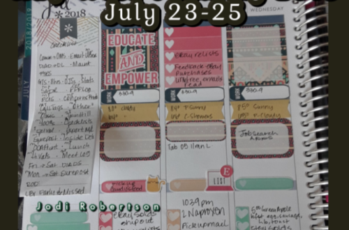 Erin Condren Life Planner Half Week Planning 2018 July 23-25