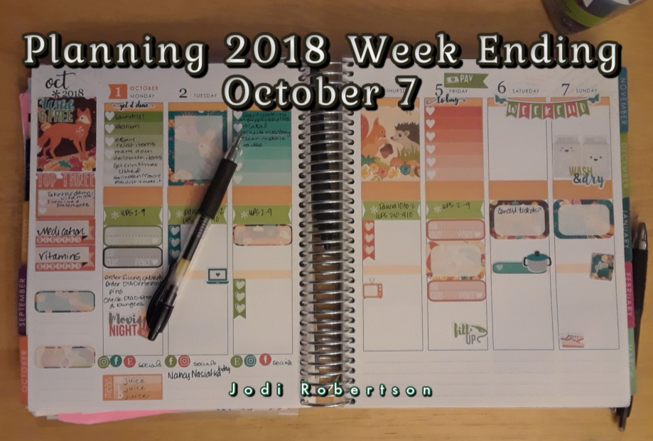 Erin Condren Planner Planning 2018 Week Ending October 7