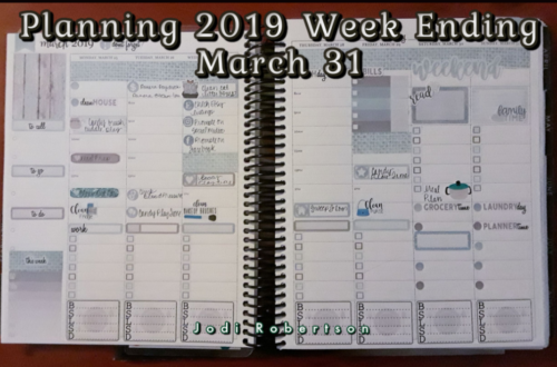Planning 2019 Week Ending March 31