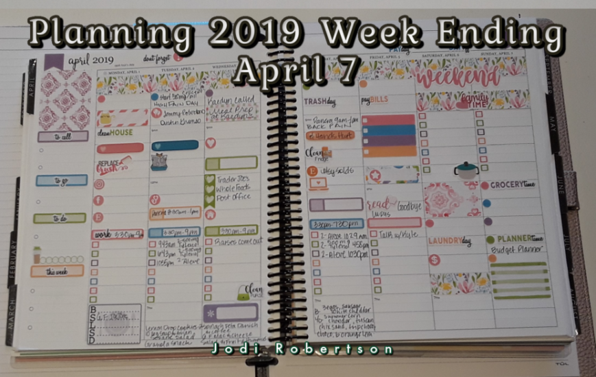 Planning 2019 Week Ending April 7