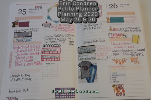 Erin Condren Petite Planner Planning 2020 May 25 & 26