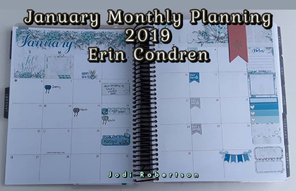 January Monthly Planning 2019 Erin Condren