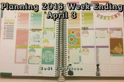 Planning 2016 Week Ending April 3