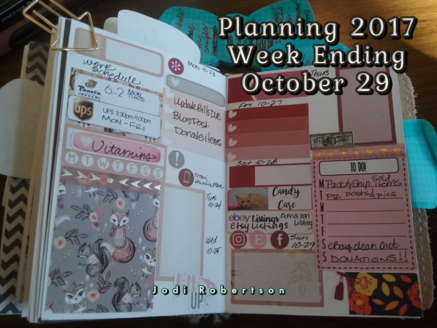 Planning 2017 Week Ending October 29