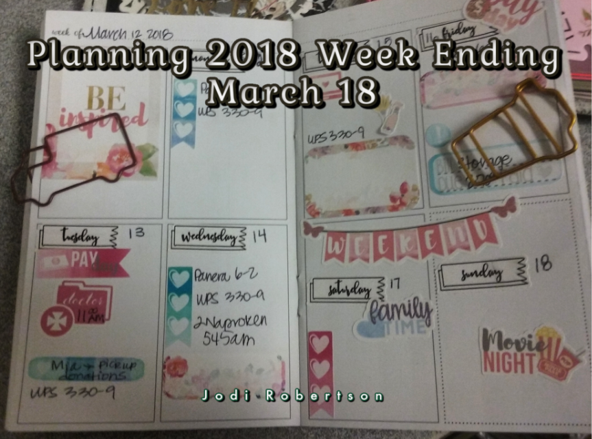 Planning 2018 Week Ending March 18