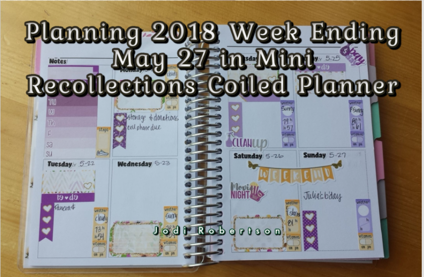 Planning 2018 Week Ending May 27 in Mini
Recollections Coiled Planner