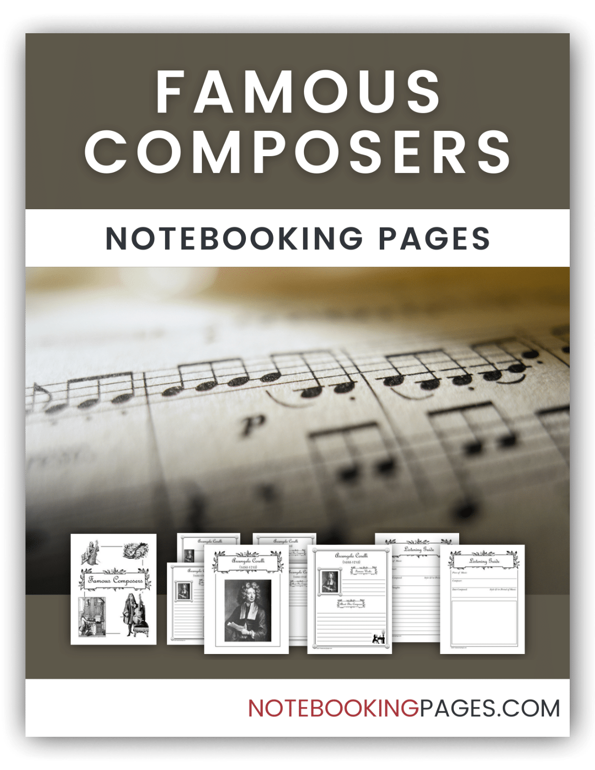 Famous Composers Notebooking Pages