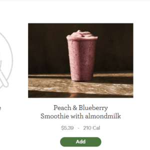 Panera's Peach Blueberry Smoothie with Almond Milk