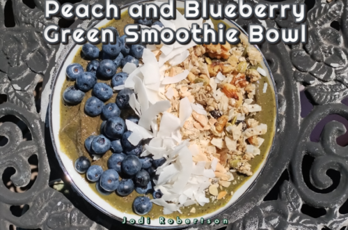 Peach and Blueberry Green Smoothie Bowl