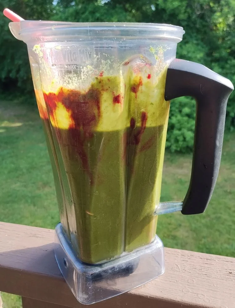 Pineapple Mango Spinach Smoothie After the Blend