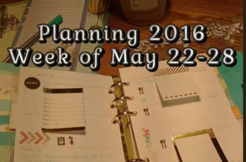 Planning 2016 Week of May 22-28