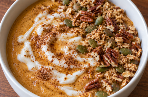 Pumpkin Roll-Inspired Smoothie Bowl