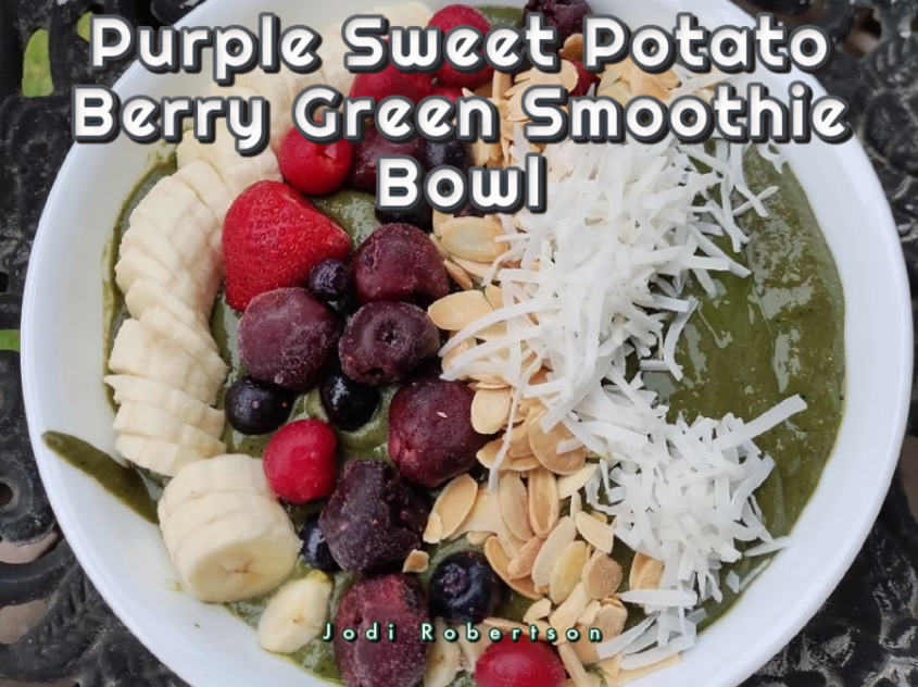 Purple Sweet Potato Berry Green Smoothie Bowl