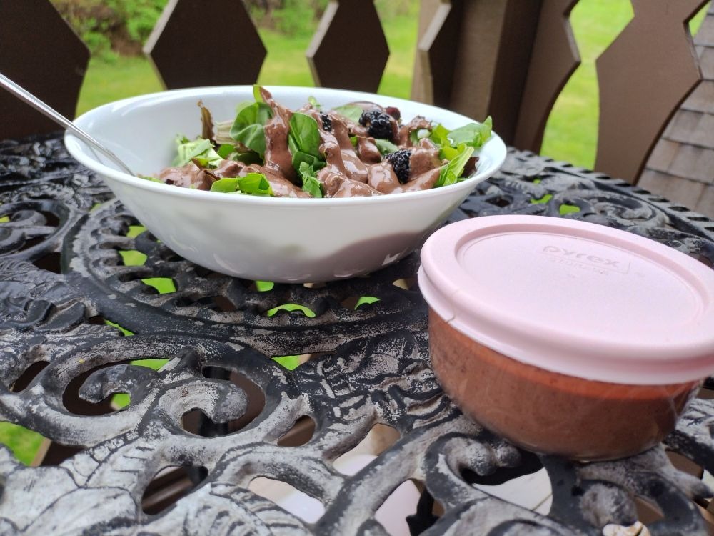 Spring Mix Arugula Blackberry Salad with Berry Lemon Ginger Vinaigrette