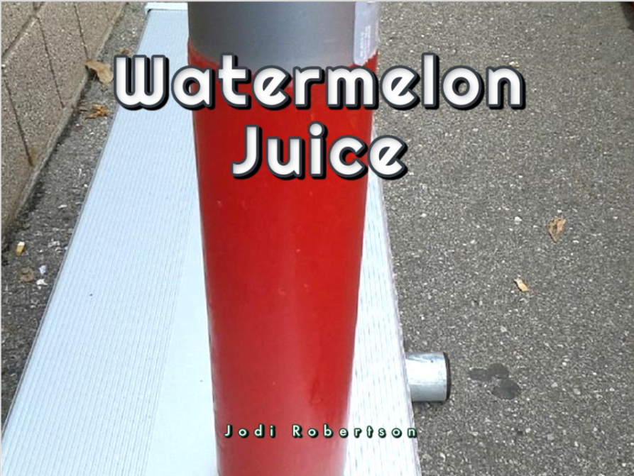 Watermelon Juice in large Voss Water bottle